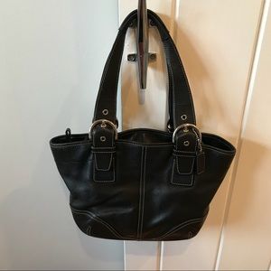 Coach black leather handbag